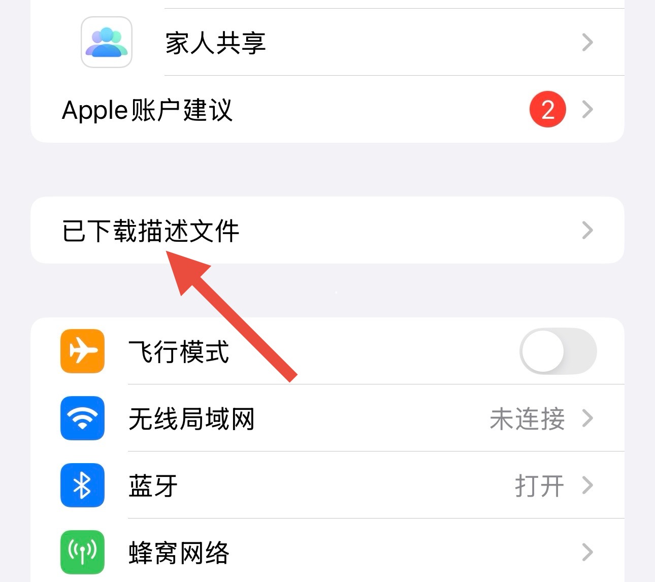 安装描述文件的截图